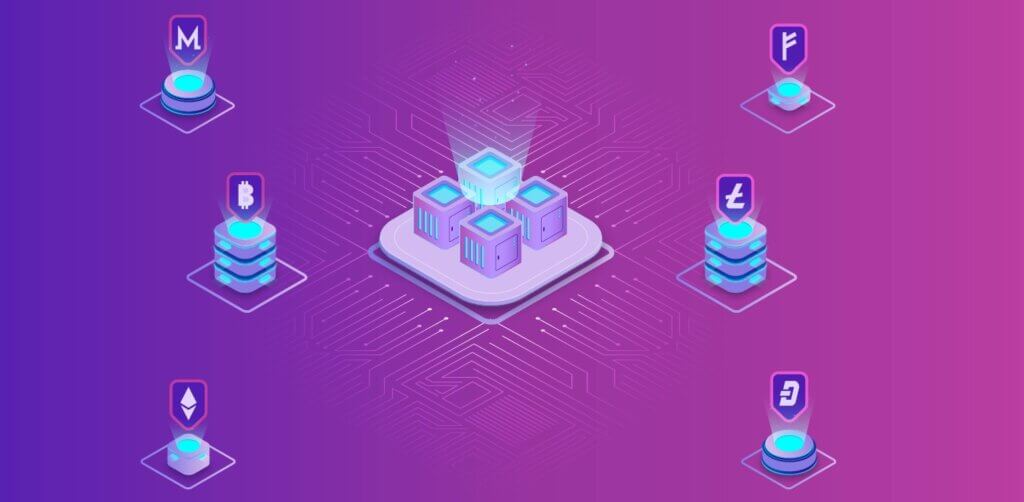 a model that illustrates future of Decentralized Exchanges with common cryptocurrencies around a decentralized system figure